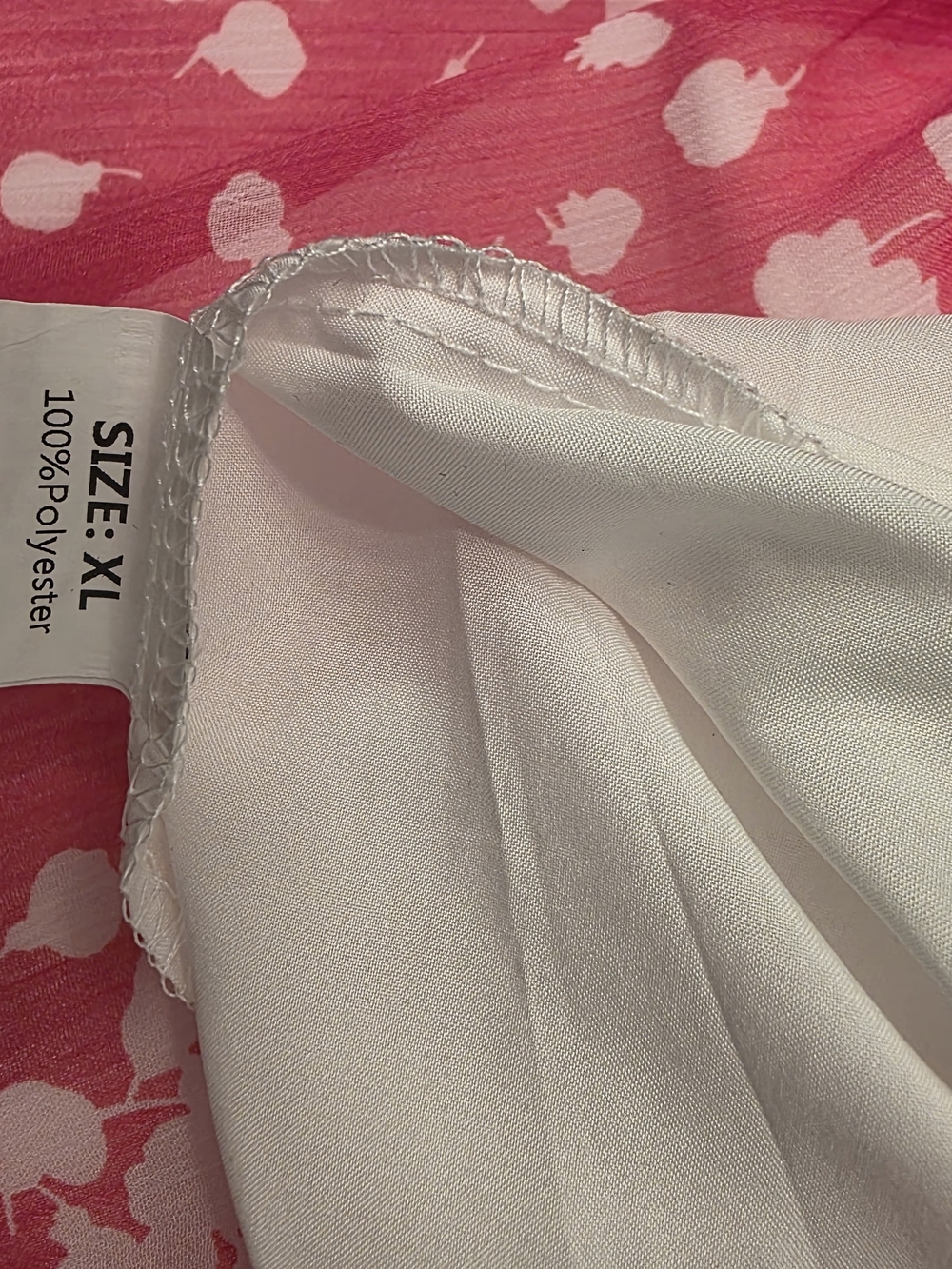 Pink Printed Long-Sleeve V-Neck Blouse - Picture 2 of 2